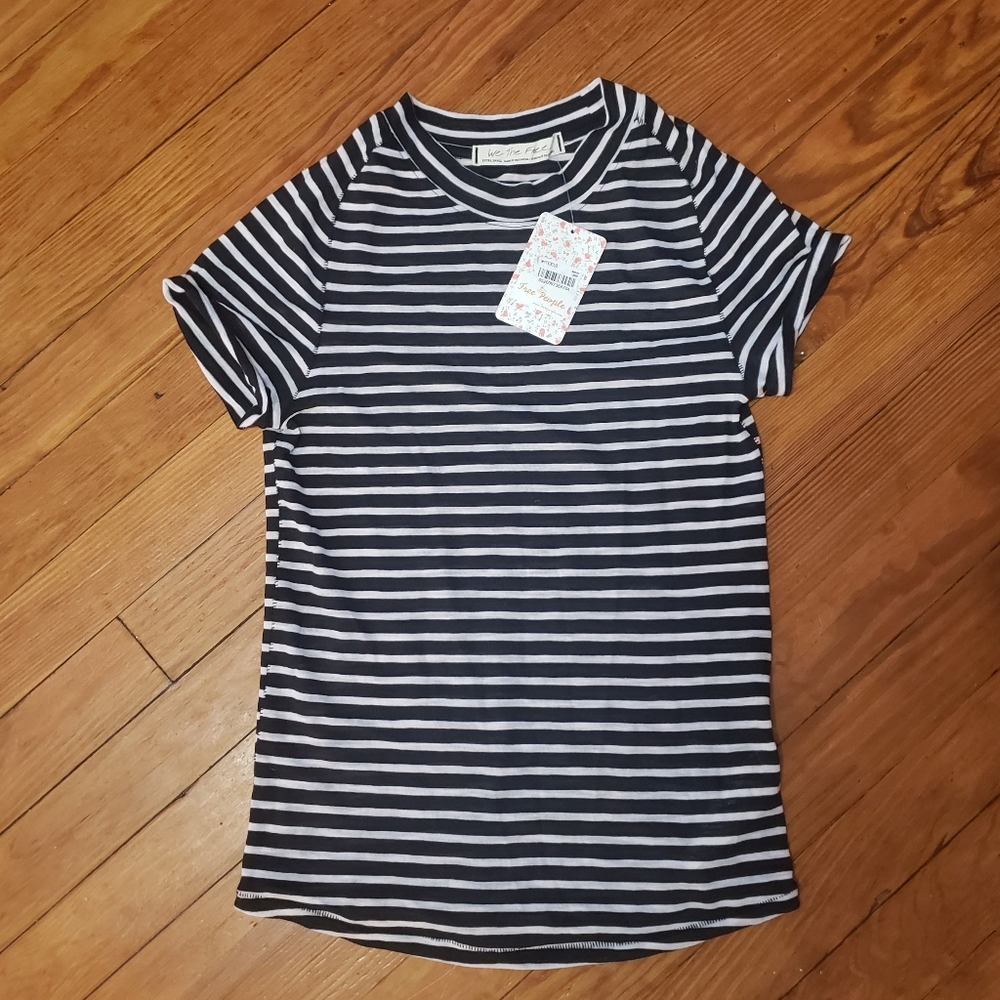 🌻 Host Pick 🌻Free People Black Stripes Size XS - Picture 1 of 9